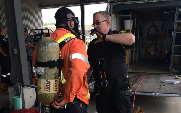employees receiving confined space entry training 