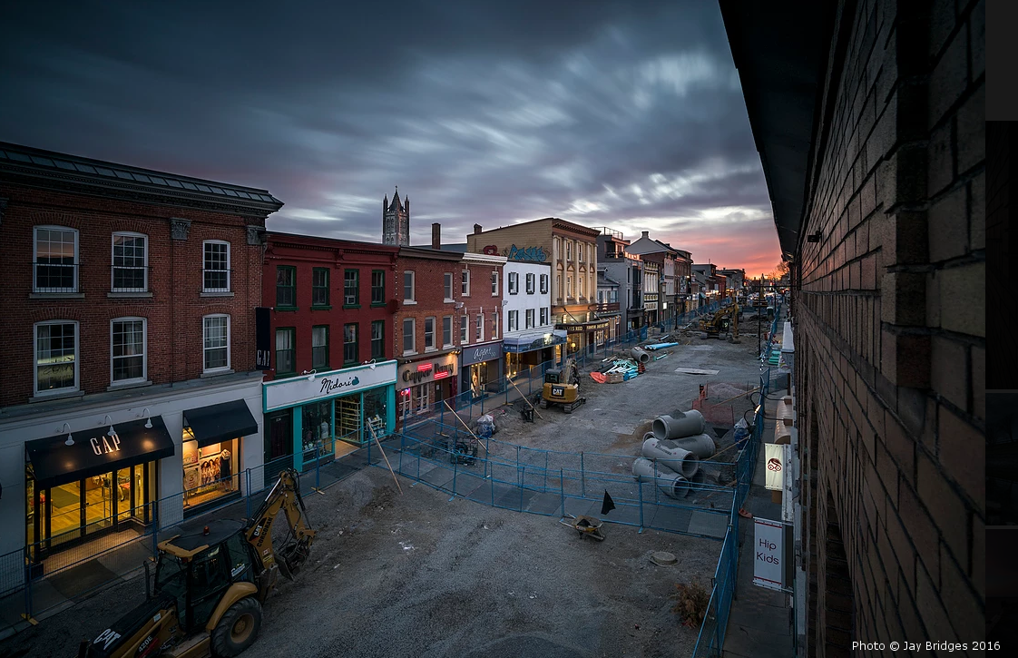 Photo of the Big Dig construction on Princess Street