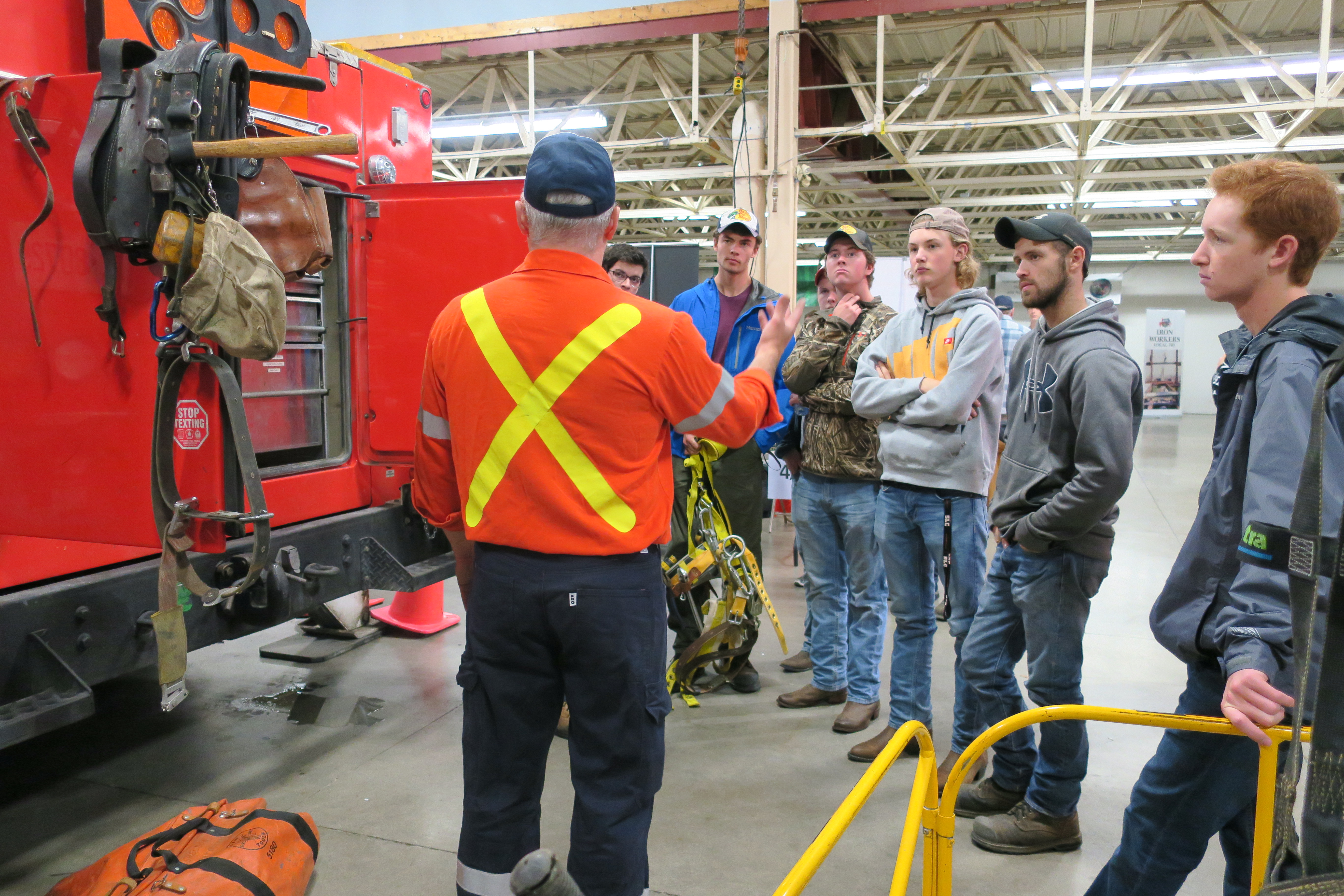 Employee speaking to Trades Day connects local grade 10 and 11 students at Trades Day