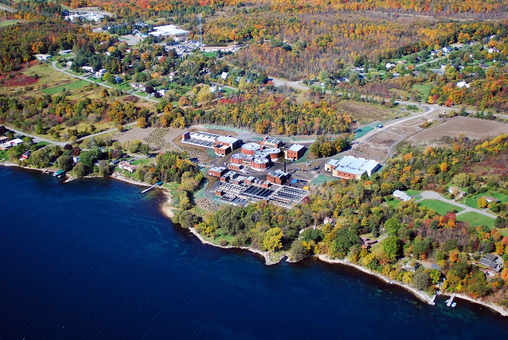 Aerial photo of the Ravensview Wastewater Treatment Facility