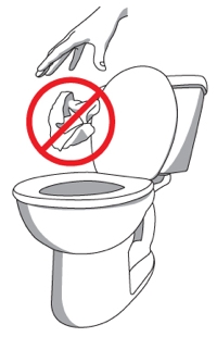 Do not dispose of wipes in the toilet!