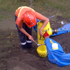 Operators flow rate a fire hydrant