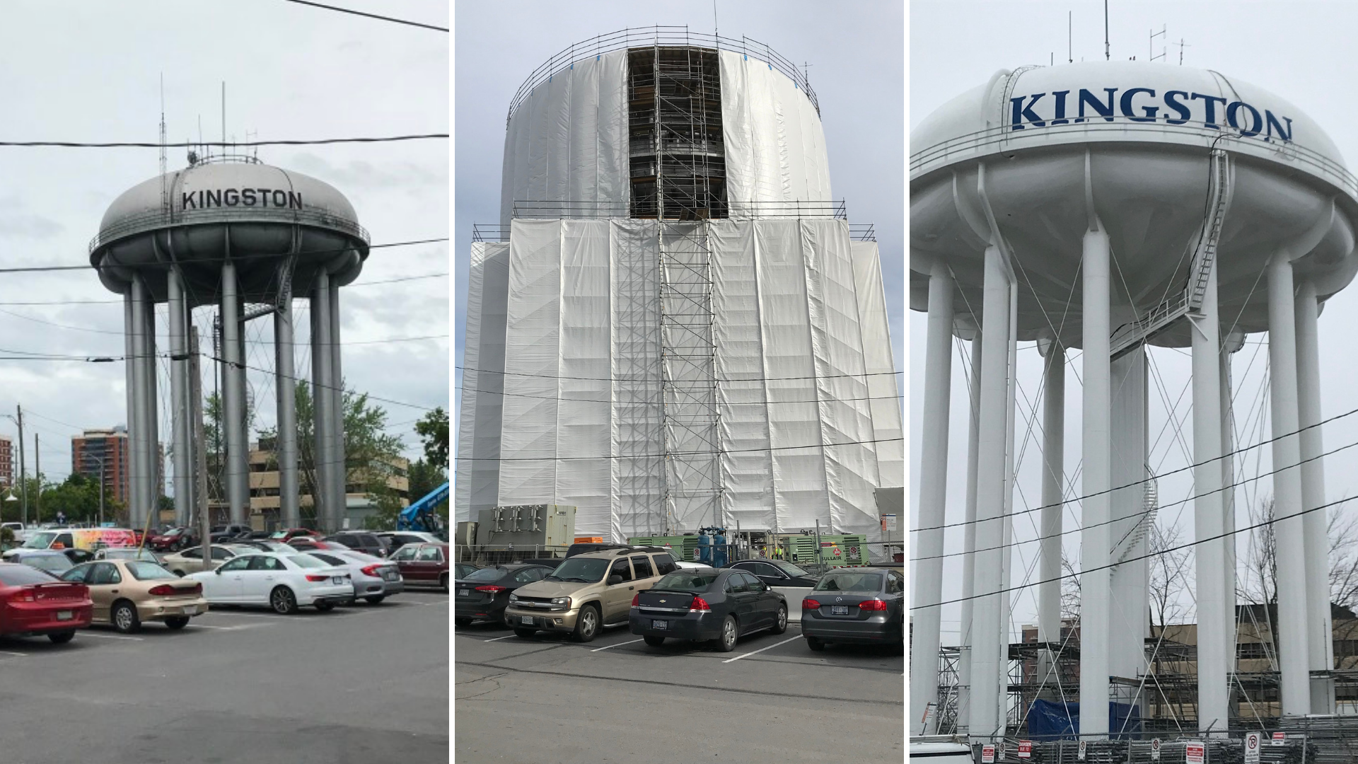 Photos show the facility before, during and after construction
