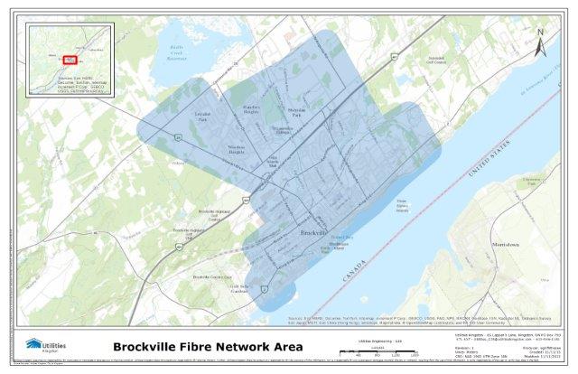 click to enlarge Map of Brockville Fibre Network Area