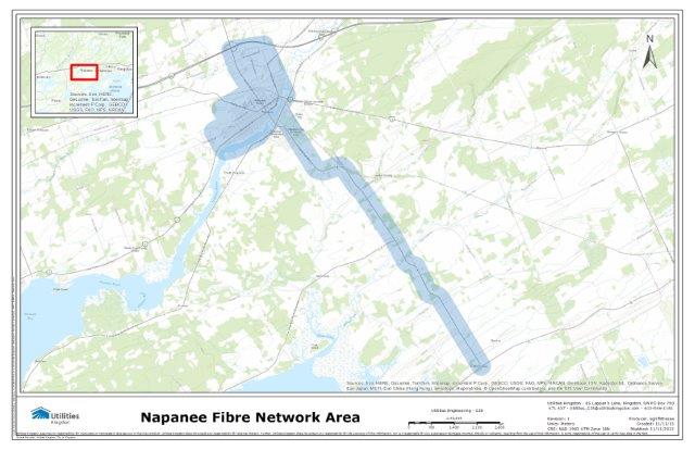 click to enlarge Map of Napanee Fibre Network Area